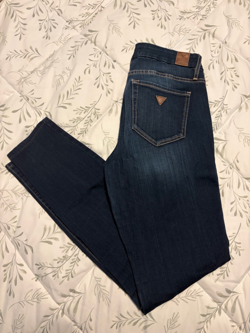 Guess Power Curvy Mid Dark Indigo Skinny Jeans